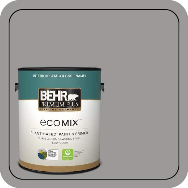 1 gal. Home Decorators Collection #HDC-NT-10A Dolphin Gray Semi-Gloss Enamel EcoMix Plant-Based Interior Paint & Primer