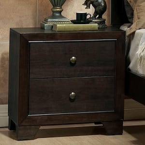 Madison 2-Drawer Espresso Nightstand 22 in. x 16 in. x 22 in.