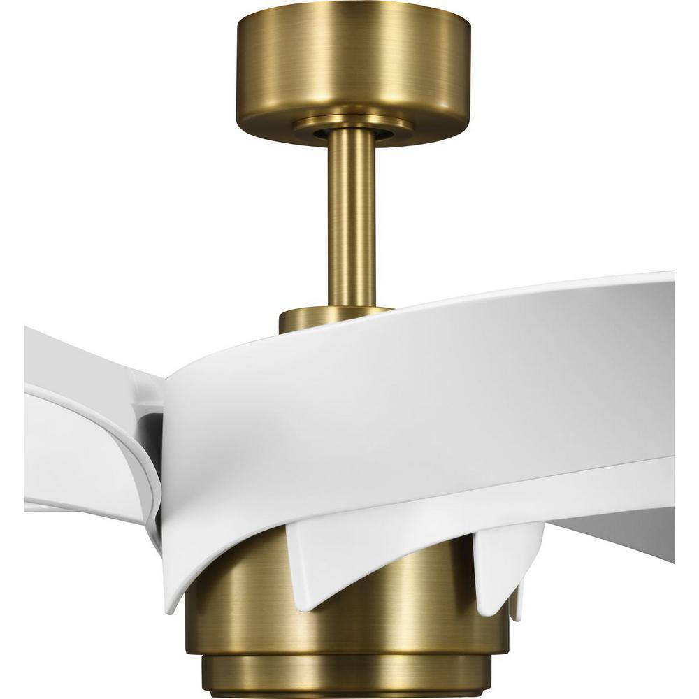 Insigna 72'' Brass and White 6-Blade LED Ceiling Fan with Remote
