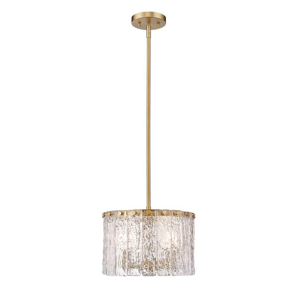 Unbranded Glacier 3-Light Modern Gold Pendant-Light with Glass Shade