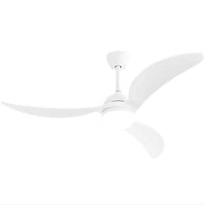 52 in. LED Smart Indoor White Smart Ceiling Fan with LED Light and Remote Control and 3 Colors Adjustable