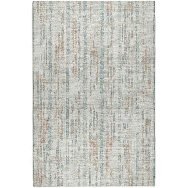 Dream Shag Premium Machine Washable Abstract ADS39 Ivory 8 ft. x 10 ft. Area Rug