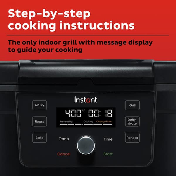 INSTANT 4 qt. Indoor Grill and Air Fryer Black with OdorEase and ClearCook  Window - Yahoo Shopping