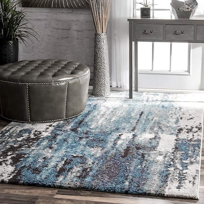 William Morris Vintage Blue Golden Flower Plant Ultra-Luxurious Soft and Thick Non-Slip Carpet for Kids Baby Room Area Rugs for Bedroom Nursery Modern Decor Rug 2.3Ft