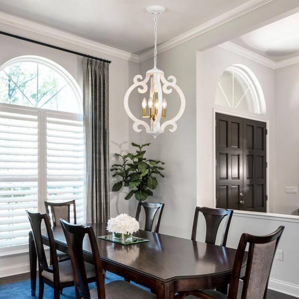 LWYTJO Fasiha 4-Light Gold Farmhouse Chandeliers Global Lantern