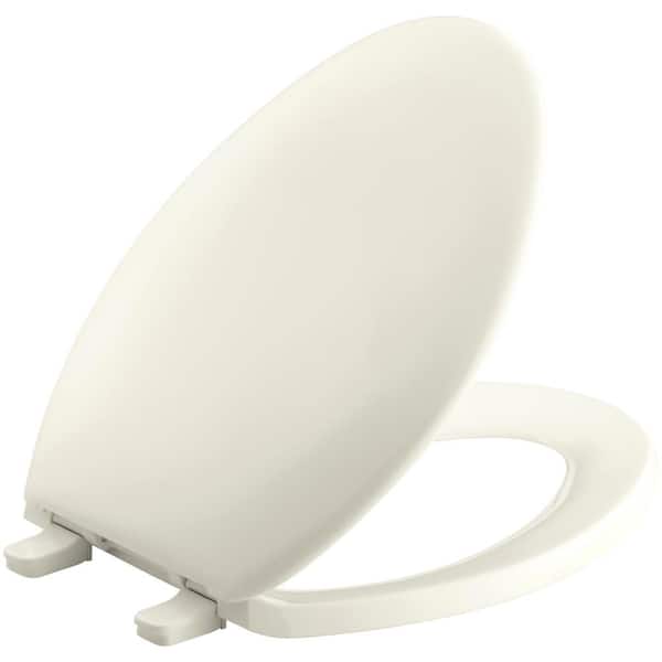 KOHLER Bancroft Elongated Closed-Front Toilet Seat with Quick-Release Hinges in Biscuit