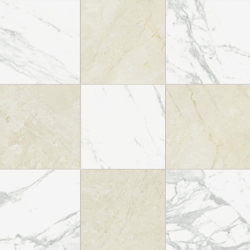 Reve Checker Blanc with Beige 12 in. x 12 in. Porcelain Floor and Wall Tile (23.25 sq. ft. /Case) price history on PriceWatchPro