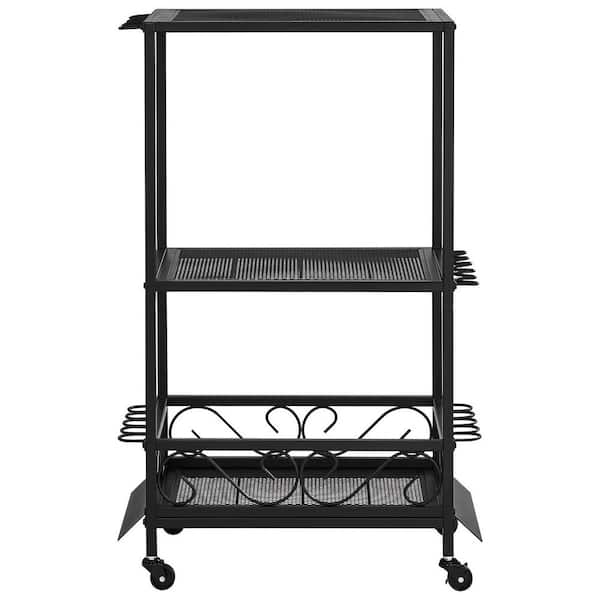 Mobile Fishing Rod Rack for 10-Rods, Cart with Wheels, Gear Organizer for Garage, Tackle Box, Reel Storage