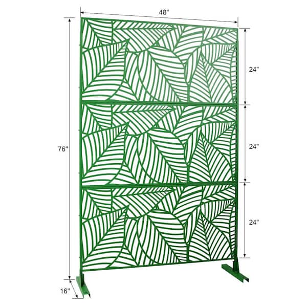 Sudzendf Outdoor and Indoor Freestanding Decorative Privacy Screen Metal Privacy Screen, Fence Panels in Green