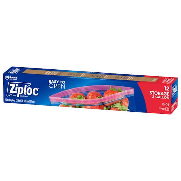 Ziploc 2 Gal. Double Zipper Food Storage Bag (12-Count) - Power Townsend  Company