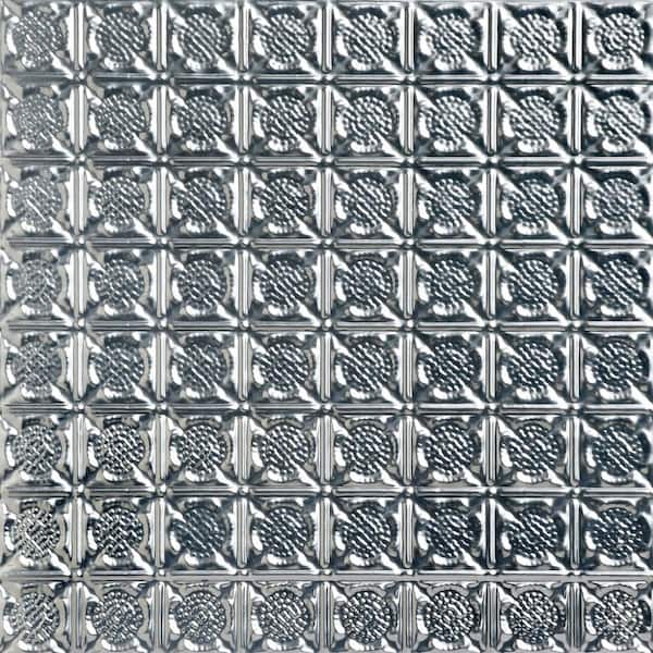 FROM PLAIN TO BEAUTIFUL IN HOURS Chain Mail Lacquered Steel 2 ft. x 2 ft. Decorative Nail Up Tin Ceiling Tile (48 sq. ft./case)
