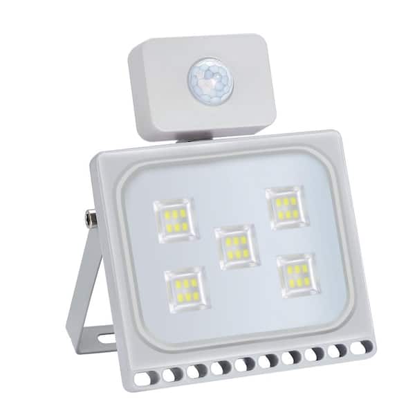 TYCOLIT 50-Watt 120-Degree Gray Motion Activated Integrated LED Outdoor Thin Flood Light