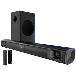 Wall Mount Bluetooth Surround Sound Bar Sound System with Subwoofer, Tweeter, Adjustable Bass and HDMI-ARC/Optical/AUX