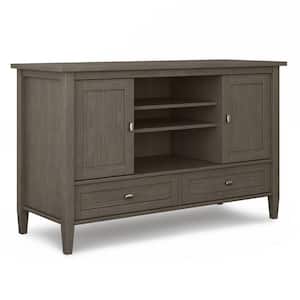 Warm Shaker Solid Wood 47 in. Wide Transitional TV Media Stand in Farmhouse Grey for TVs up to 50 in.