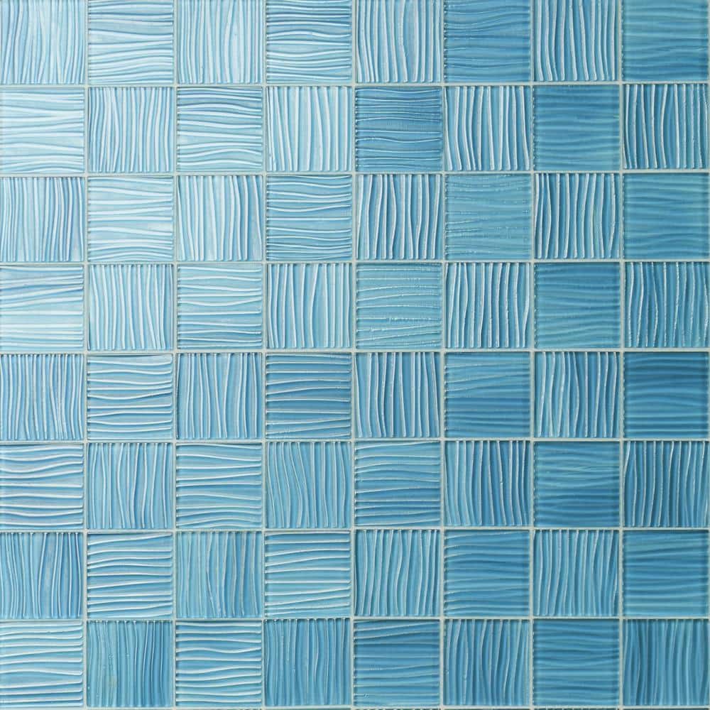 Mineralis Polished Blue Glass Mosaic Wall Tile