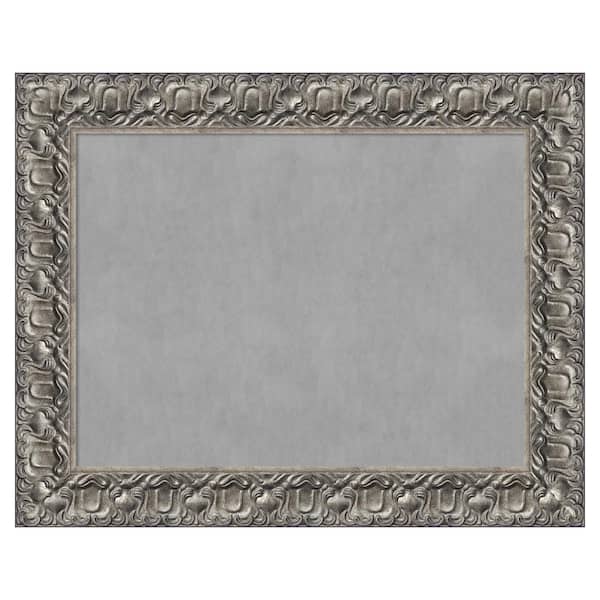Amanti Art Silver Luxor 30 in. x 24 in Framed Magnetic Board