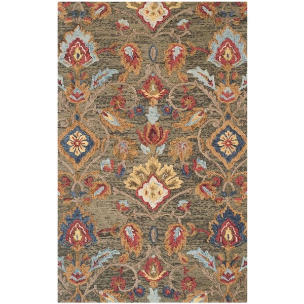 SAFAVIEH Blossom Green/Multi 6 ft. x 9 ft. Classic Floral Area Rug