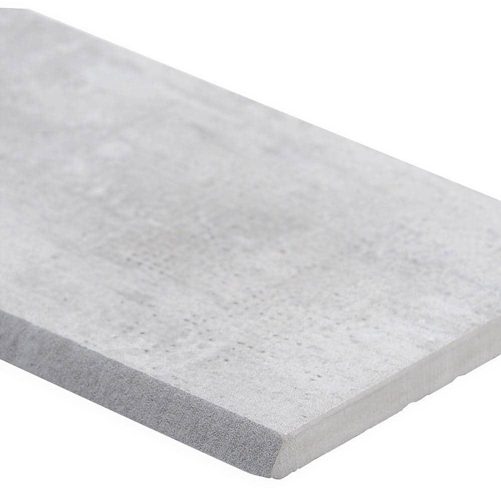 Large Gray Matte Porcelain Bullnose Tile for Indoor Use