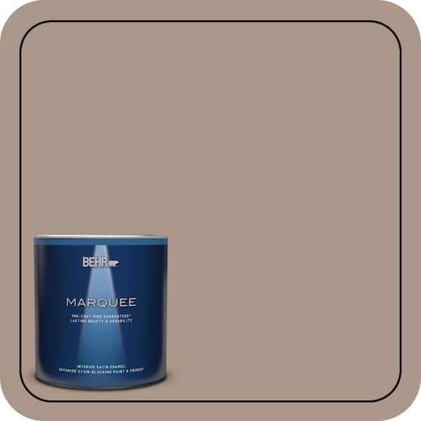 BEHR MARQUEE 1 qt. #N230-4 Chic Taupe One-Coat Hide Satin Enamel Interior Paint & Primer