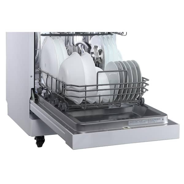 BLACK+DECKER Portable Dishwasher, 18 inches Wide, 8 Place Setting, White