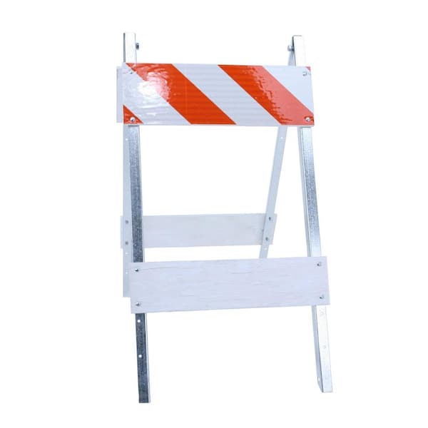 Three D Traffic Works 8 in. Plywood/Galvanized High-Intensity Sheeting Type I Folding Barricade