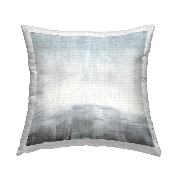 Stupell Industries Grey Serene Landscape Grey Square Outdoor Throw Pillow