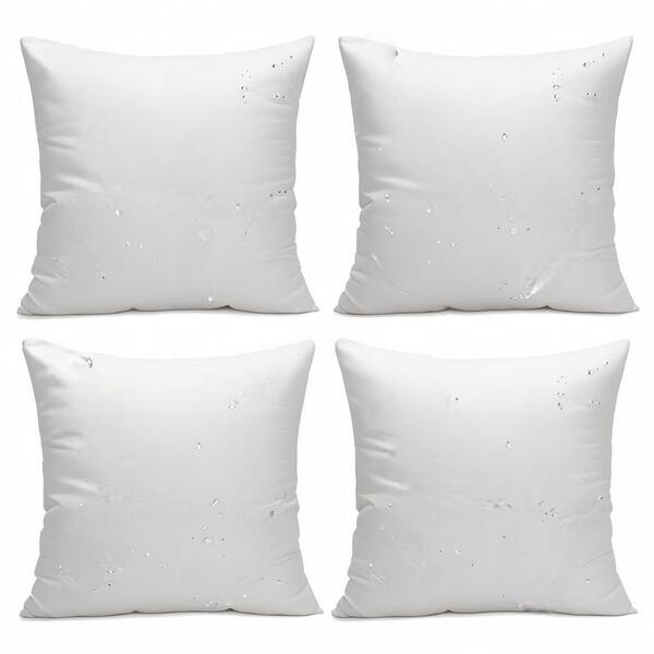 Angel Sar 18 x 18 Outdoor Throw Pillow Inserts, Waterproof Hypoallergenic CushionGuard for Patio and Indoor Decor (4-Pack) BGIP1612