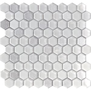 Ice Blue 11.6 in. x 12 in. Polished and Honed Hexagon Glass Mosaic Tile (5-Pack) (4.83 sq. ft./Case)