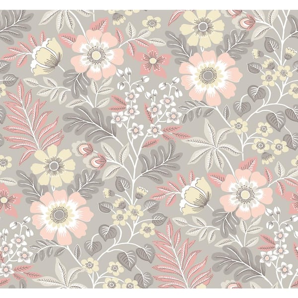 A-Street Prints Voysey Pink Floral Wallpaper 2970-87536 - The Home Depot