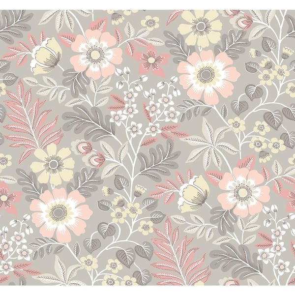 A-Street Prints Voysey Pink Floral Wallpaper Sample