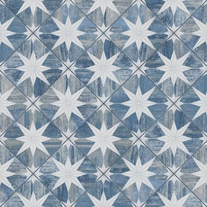 Cassis Stella Blue Day 9-3/4 in. x 9-3/4 in. Porcelain Floor and Wall Tile (10.88 sq. ft./Case)