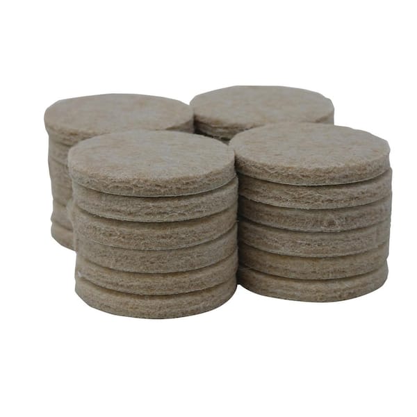 1 1/2 in. Beige Heavy Duty Self Adhesive Round Felt Furniture Pads (24-Pack)