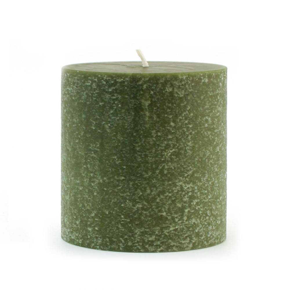 Dark Olive Beeswax Scented Pillar Candle, 3x3 Inches