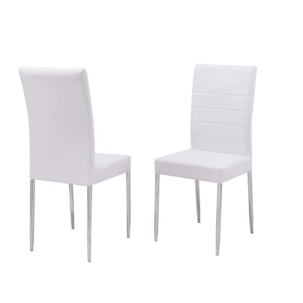 Carolina Cottage Irving White Leatherette Upholstered Parson Chair (set of 2)