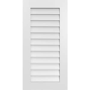 20 in. x 40 in. Vertical Surface Mount PVC Gable Vent: Decorative with Standard Frame