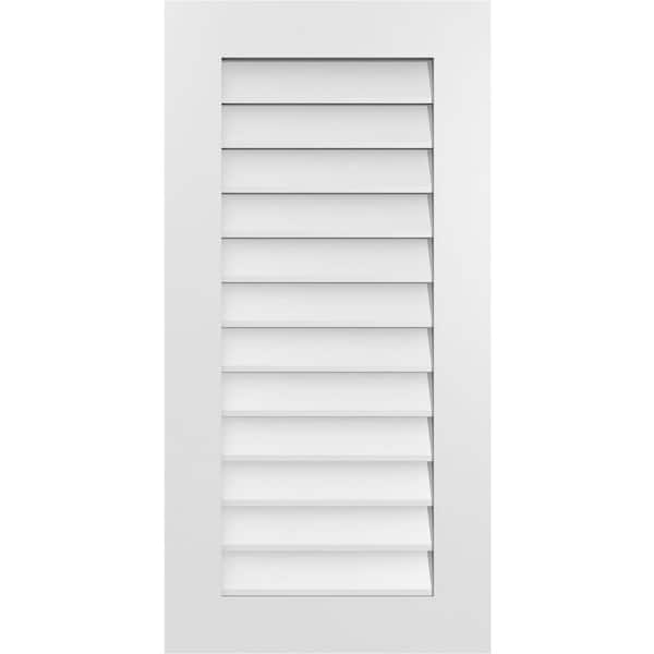 Ekena Millwork 20 in. x 40 in. Vertical Surface Mount PVC Gable Vent: Decorative with Standard Frame