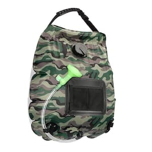 Solar Shower Bag 5-Gallon Solar Heating Camping Shower Bag with Removable Hose and On-Off Shower Head in Camouflage