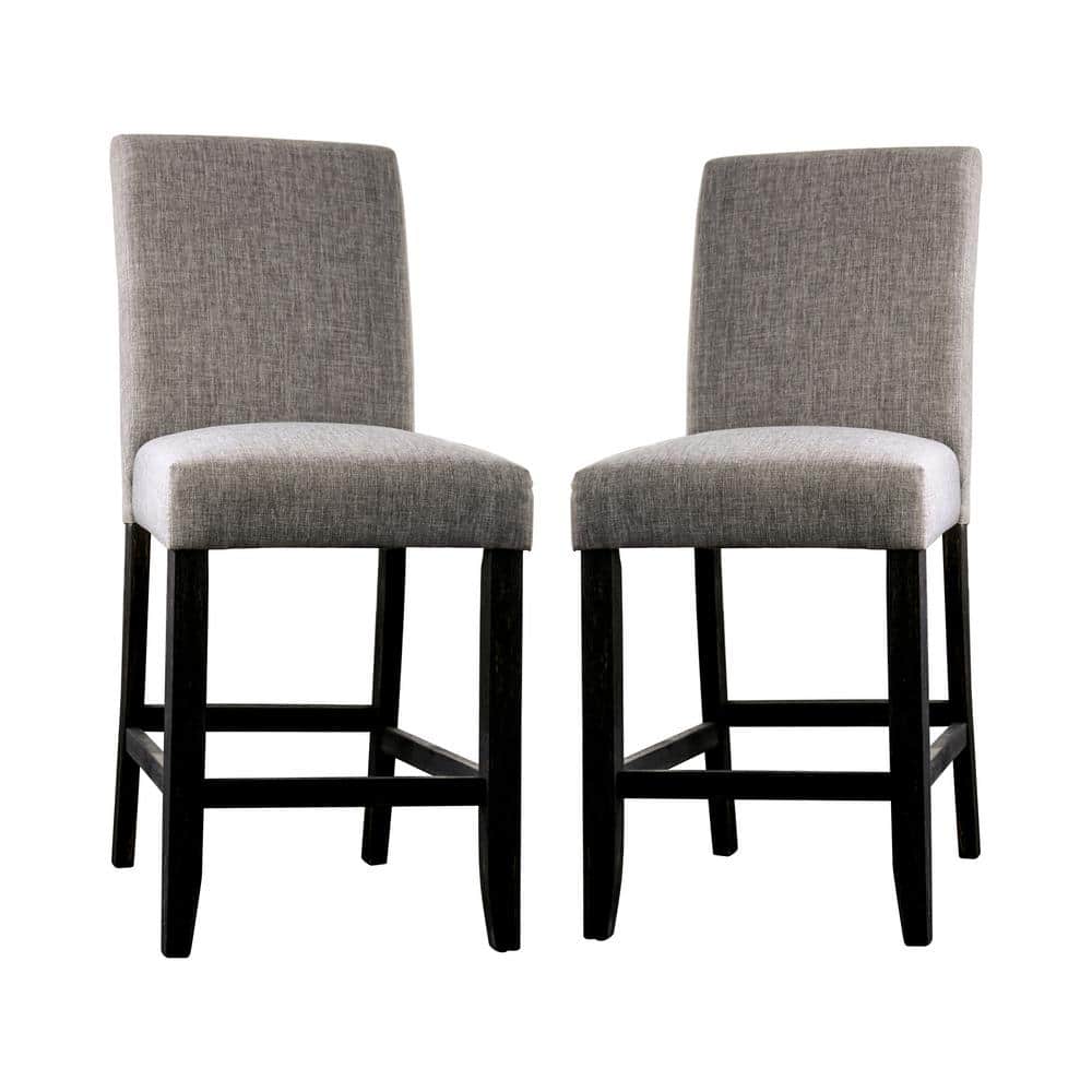 Furniture of America 25 in. Antique Black and Light Gray Counter