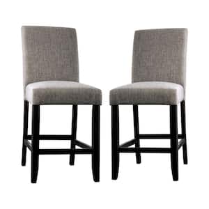 Jorgie 25 in. Antique Black and Light Gray Counter Height Chairs (Set of 2)