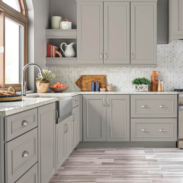 1 gal. #HDC-CT-21 Grey Mist Satin Enamel Interior/Exterior Cabinet, Door & Trim Paint