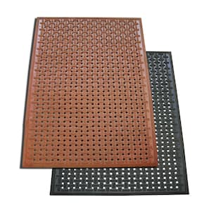 "Kitchen Mat" Anti-Slip Black 36 in. x 60 in. Rubber Grease Proof Kitchen Mat Commercial Floor Mat (Pack of 2)