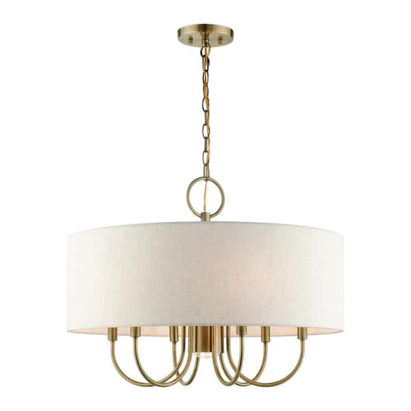 Blossom 7 Light Antique Brass Pendant Chandelier