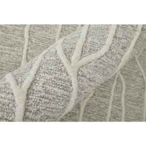 8 X 11 Taupe and Ivory Abstract Area Rug