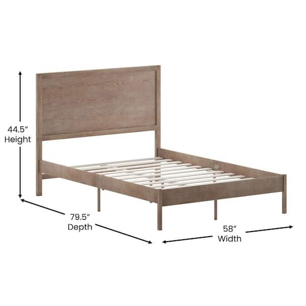 Carnegy Avenue Light Brown Wood Frame Full Platform Bed CGA-MG