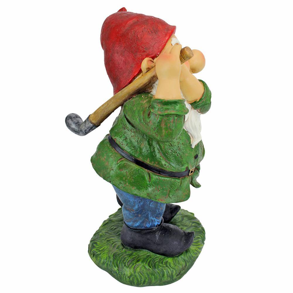 Bogey Burt Garden Gnome Statue with Red Hat and Green Coat