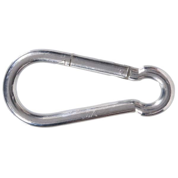Hardware Essentials 1/4 in. Opening x 2 in. Length Zinc-Plated Safety Spring Snap Link (10-Pack)