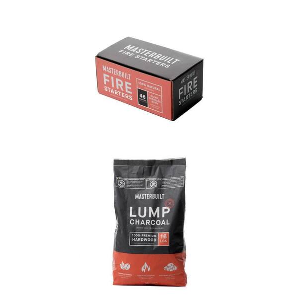 Hardwood Lump Charcoal (16 lb.) and Fire Starters Combo (48-Count)