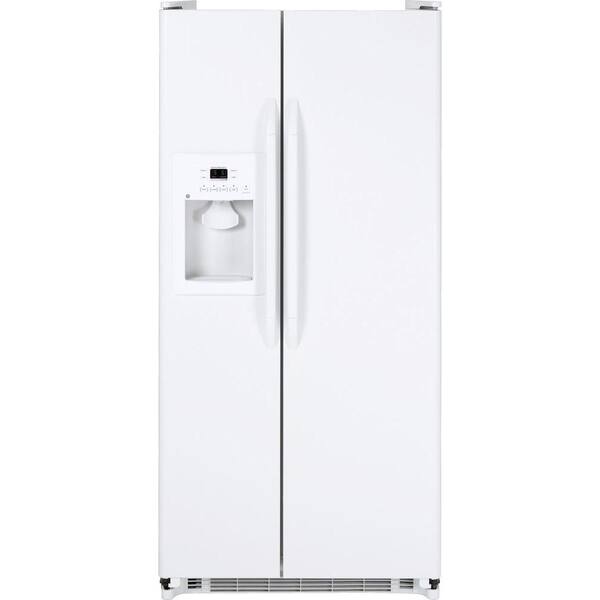 GE 32 in. W 20 cu. ft. Side by Side Refrigerator in White