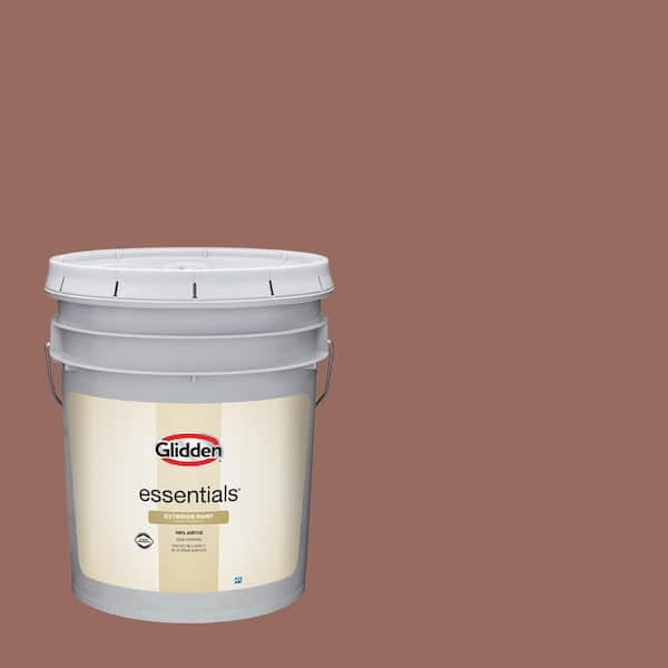Glidden Essentials 5 gal. PPG1061-6 Safari Brown Satin Exterior Paint