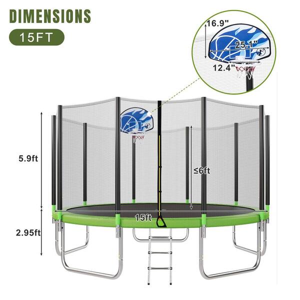 Trampoline Basketball Hoop & Net - PROJAM